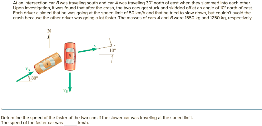 Solved At An Intersection Car B Was Traveling South And Car | Chegg.com