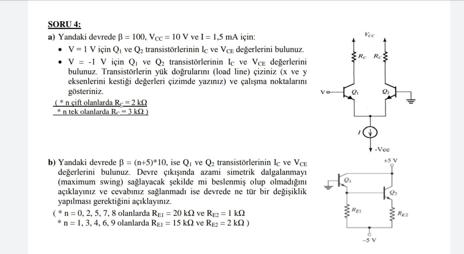 Solved a) For Beta = 100, VCC = 10 V and I = 1.5 mA in the | Chegg.com