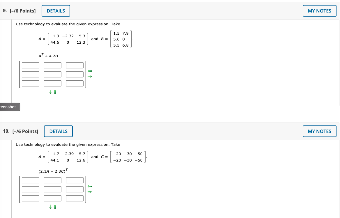 Solved 7. [-14 Points) DETAILS MY NOTES Evaluate the given | Chegg.com
