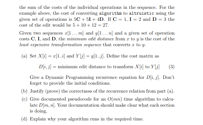 Solved P6: [35 pts] Edit Distance In this problem you must | Chegg.com
