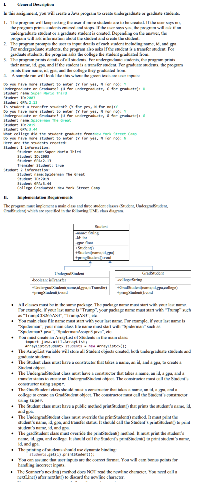 Class Notes - Graduate Studies