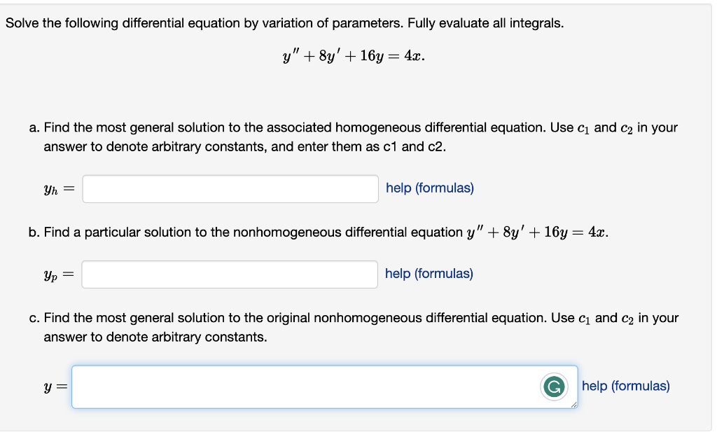 Solved Solve The Following Differential Equation By | Chegg.com