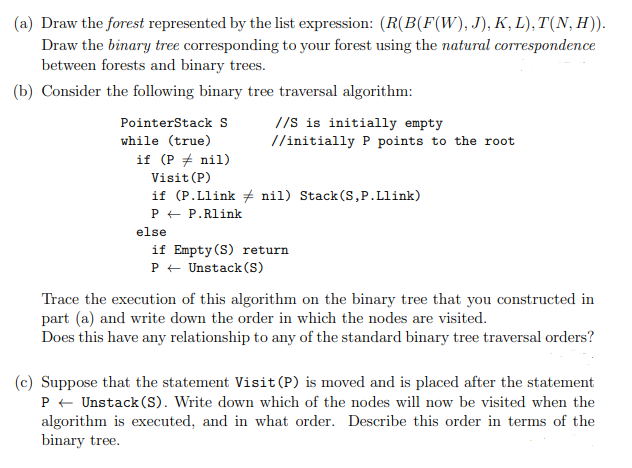 Solved A Draw The Forest Represented By The List Expres Chegg Com