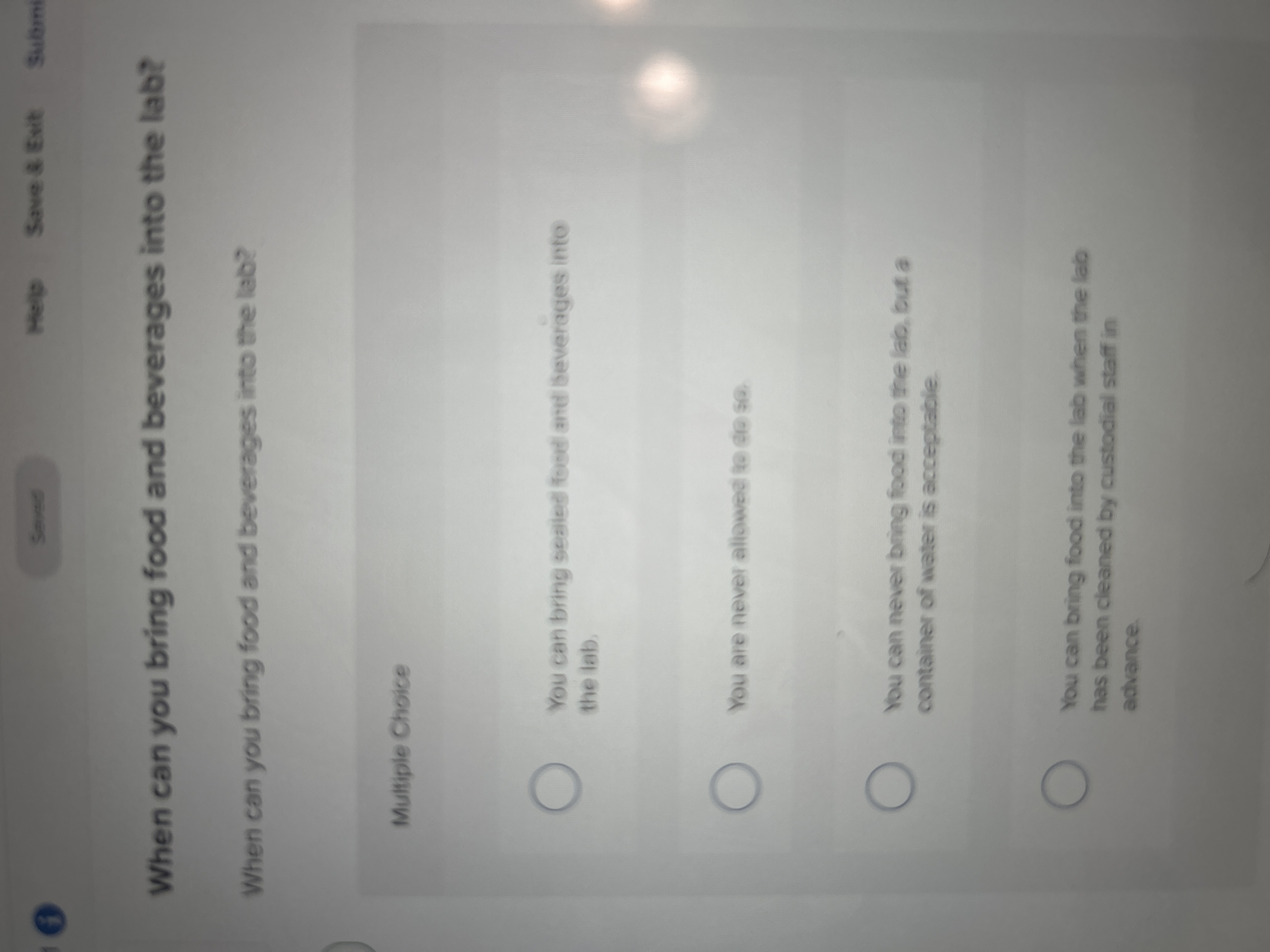 Solved When can you bring food and beverages into the