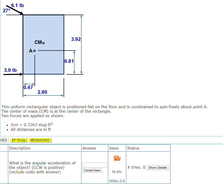 Solved This uniform rectangular object is positioned flat on | Chegg.com