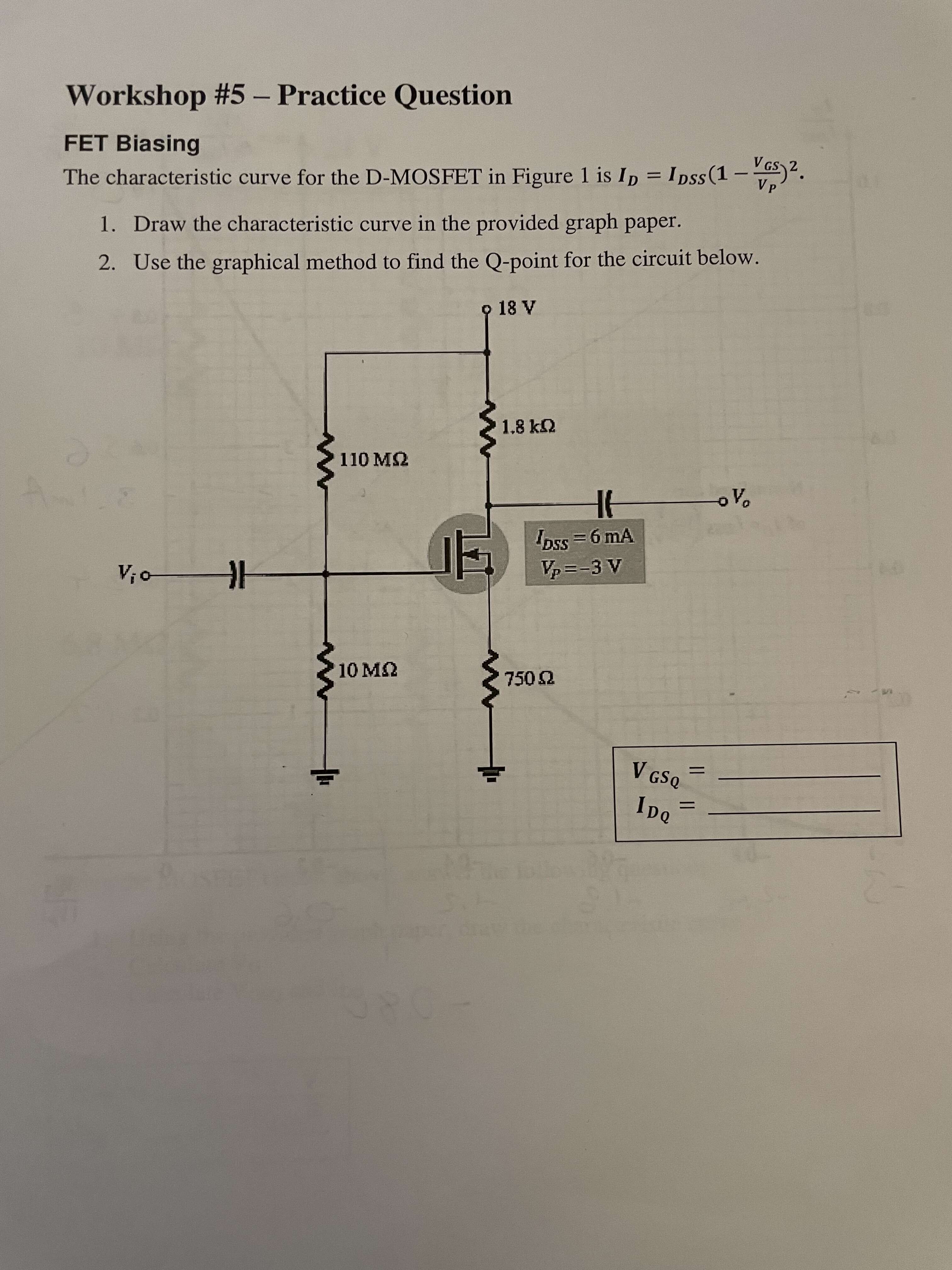 Solved \5 Practice Question FET Biasing The