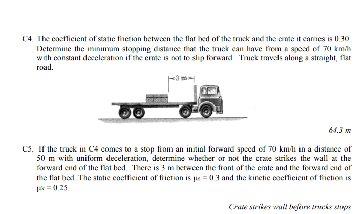 Solved C4. The coefficient of static friction between the | Chegg.com