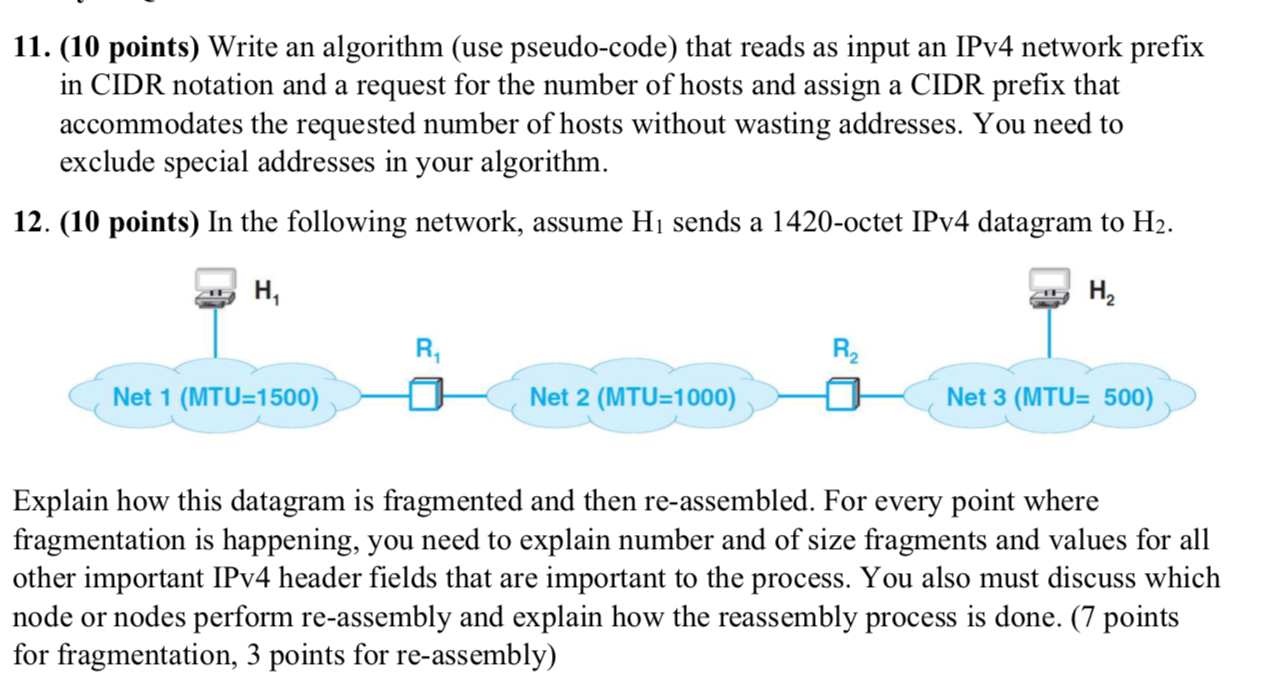 Solved 11. (10 points) Write an algorithm (use pseudo-code) | Chegg.com