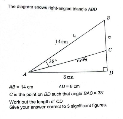 Solved The diagram shows right-angled triangle | Chegg.com