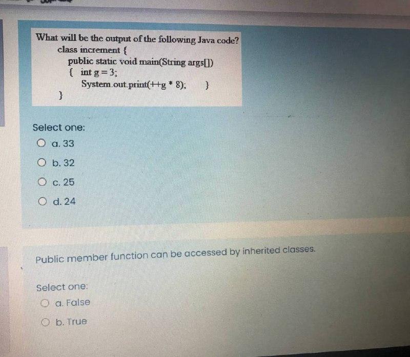 Solved What will be the output of the following Java code? | Chegg.com