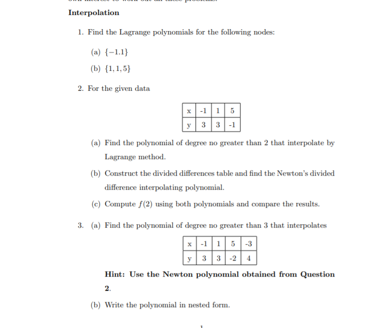 Lagrange Polynomials