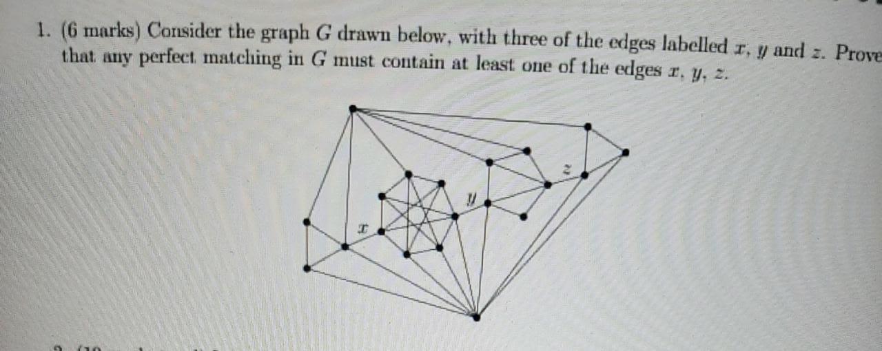 Solved 1. (6 Marks) Consider The Graph G Drawn Below, With | Chegg.com