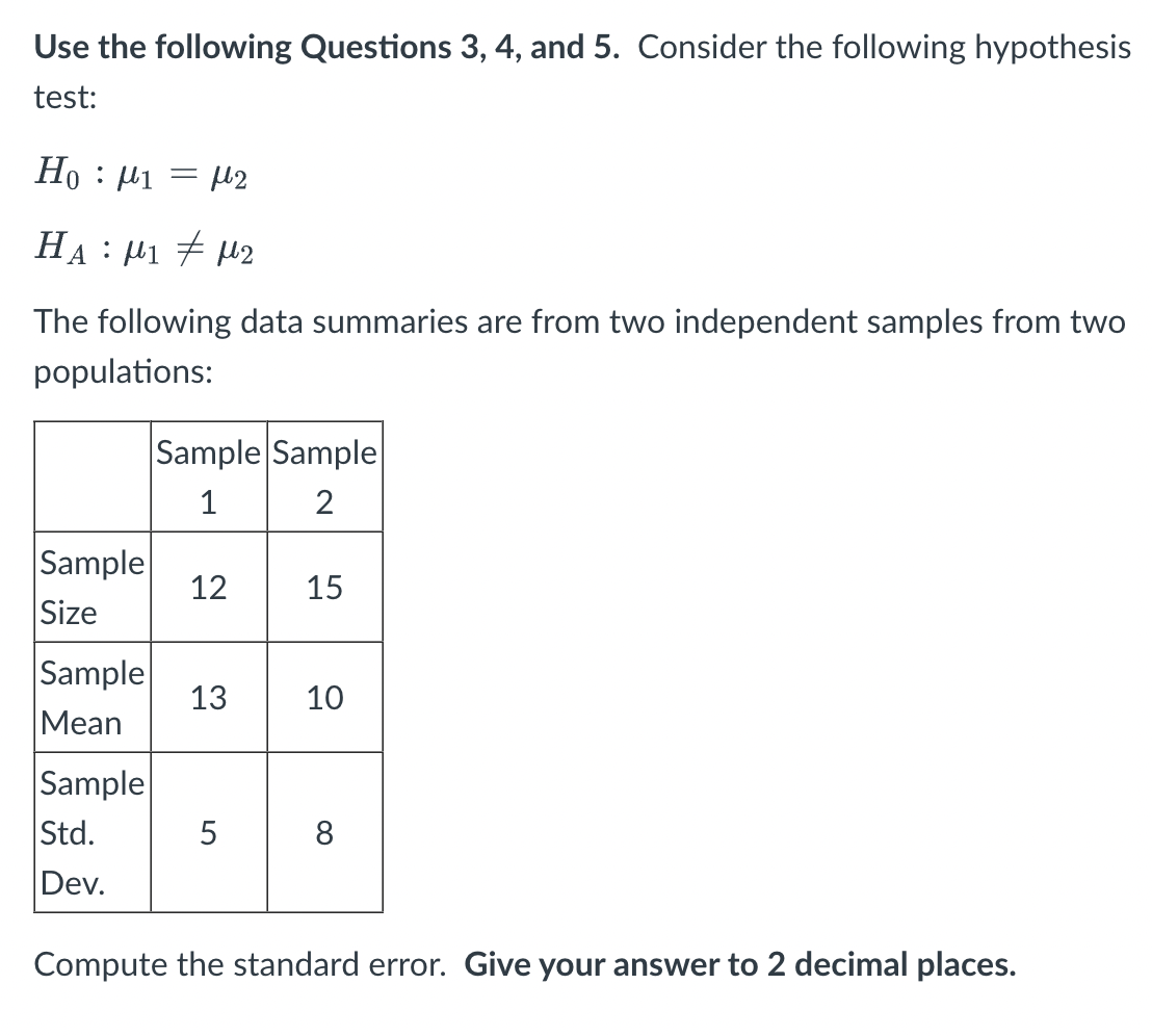 Solved Consider The Following Hypothesis Test:h0: µ1=µ2ha: 