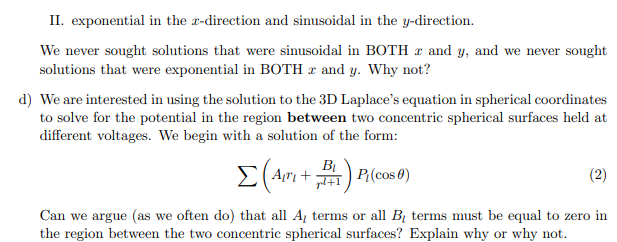 Solved C) Previously, We Solved For The Potential In The | Chegg.com