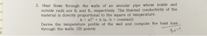 Solved 1. The temperature distribution across a wall 1 m | Chegg.com