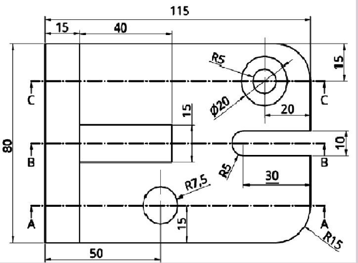 Solved Draw the sections A-A, B-B, C-C of the part given | Chegg.com