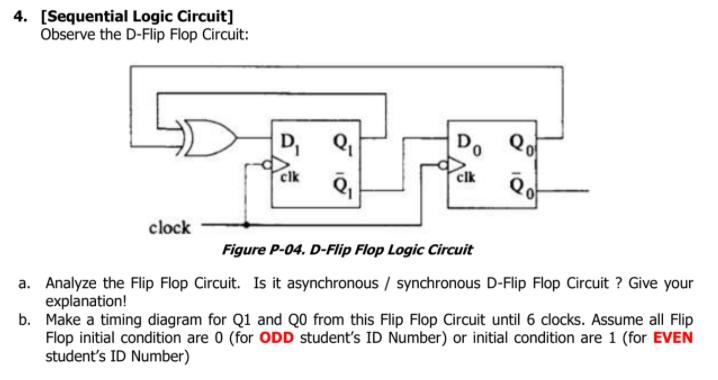 Solved 4. [Sequential Logic Circuit] Observe the D-Flip Flop | Chegg.com