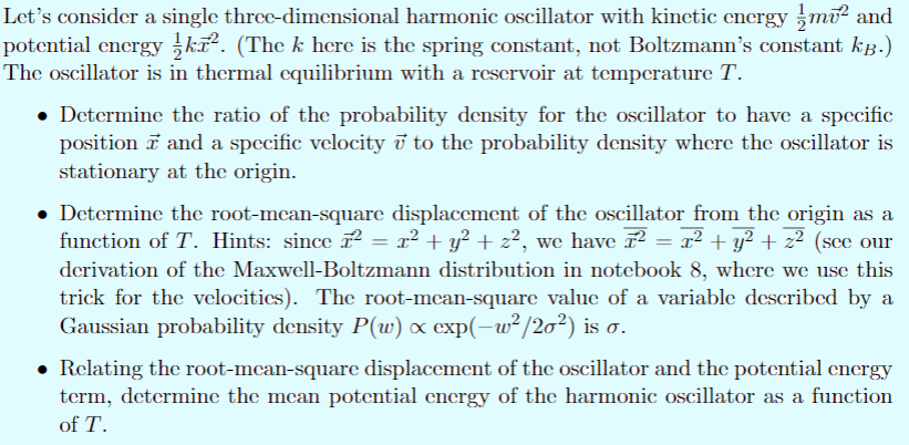Solved Let’s consider a single three-dimensional harmonic | Chegg.com