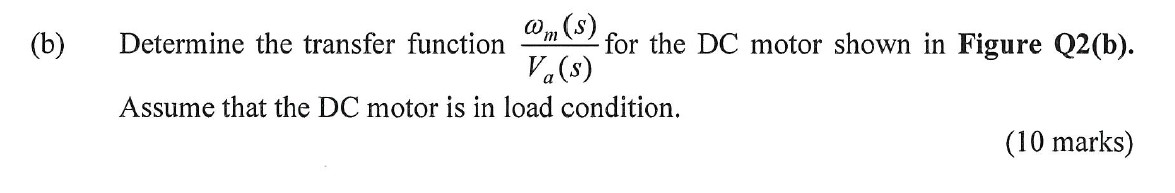 Solved (b) Om(s) Determine The Transfer Function For The DC | Chegg.com