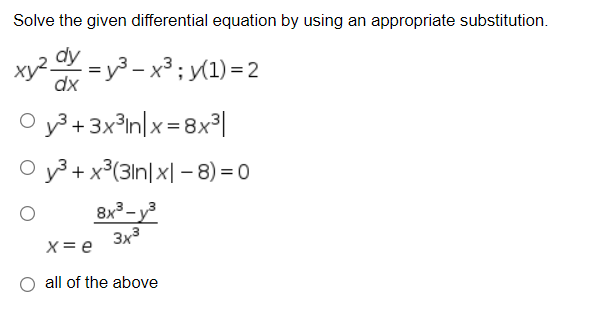 Solved xy. Solve the given differential equation by using an | Chegg.com
