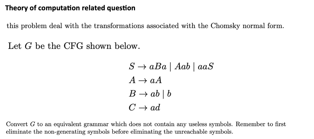 Solved Theory Of Computation Related Question | Chegg.com