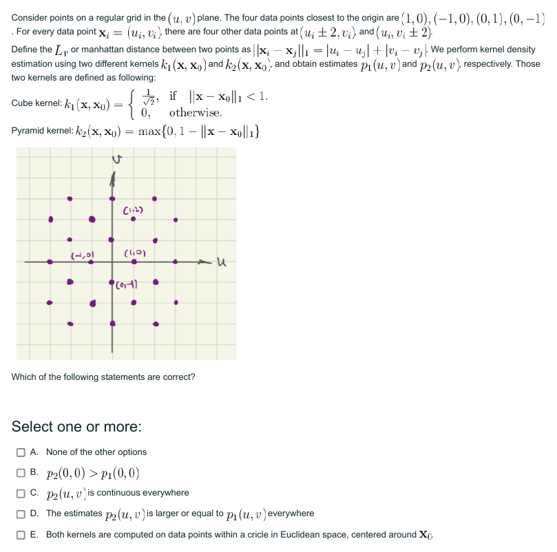 Solved Consider Points On A Regular Grid In The (u, V)plane. | Chegg.com