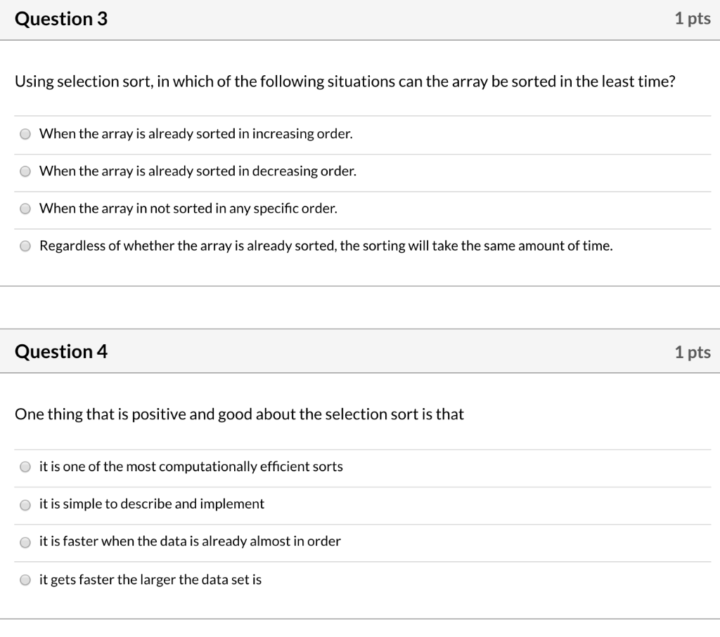 Solved What are the steps in the selection sort algorithm? | Chegg.com