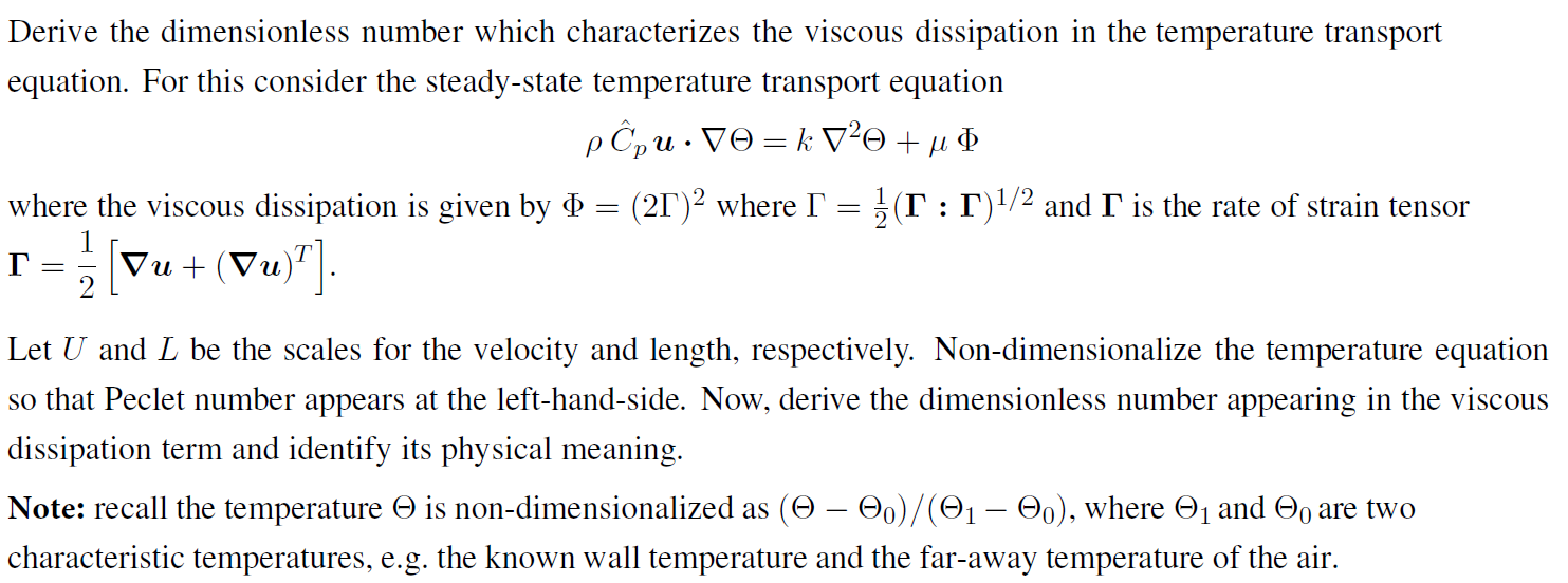 Solved Derive the dimensionless number which characterizes | Chegg.com