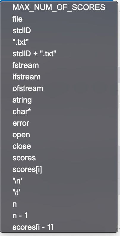 Solved C++ Choose appropriate options from the drop-down | Chegg.com
