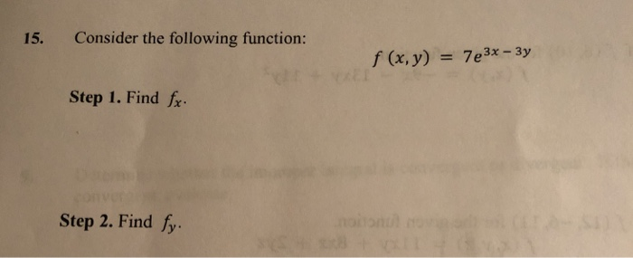 Solved Consider the following function: 15. Step 1. Find fx | Chegg.com