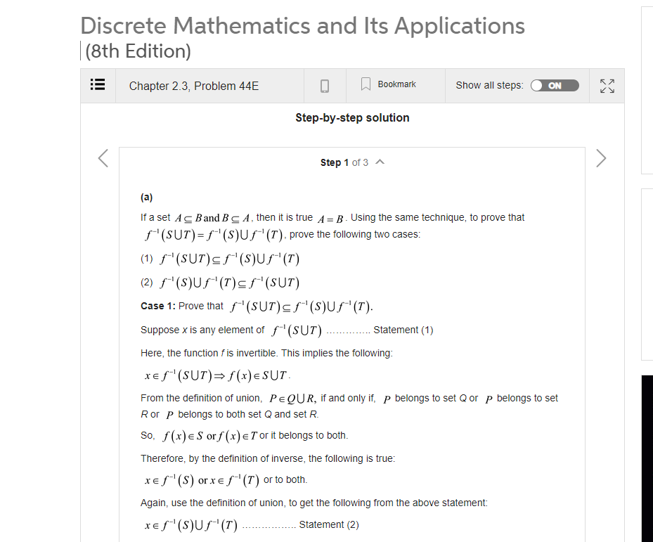 Solved Discrete Mathematics and Its Applications (8th | Chegg.com