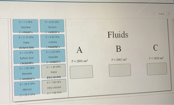 Solved 1 Of 6 Three Separate Fluids, A B, And C Have Been | Chegg.com