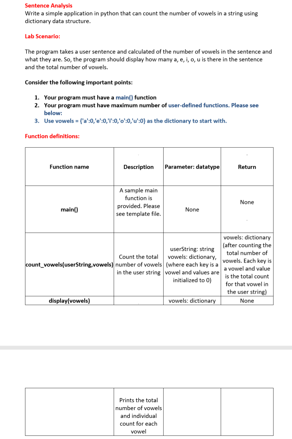 Solved Sentence Analysis Write a simple application in | Chegg.com