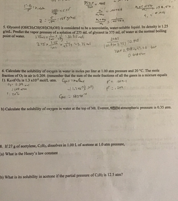 Solved Calculate the solubility of oxygen in water in moles