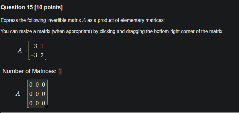 Solved Express The Following Invertible Matrix A As A | Chegg.com