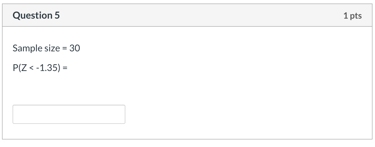 Solved Sample size = 30 P(Z
