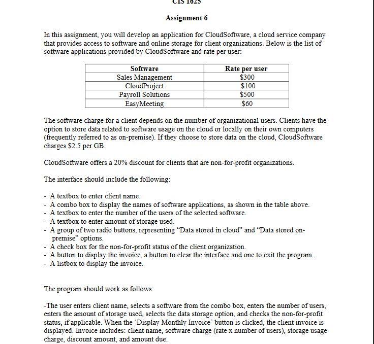 Solved In this assignment, you will develop an application | Chegg.com