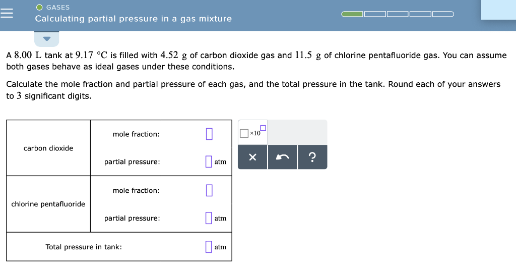 Solved GASES -Calculating partial pressure in a gas mixture | Chegg.com