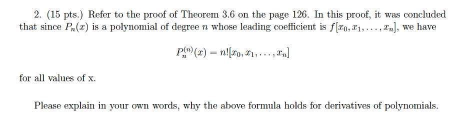 Solved 2. (15 pts.) Refer to the proof of Theorem 3.6 on the | Chegg.com