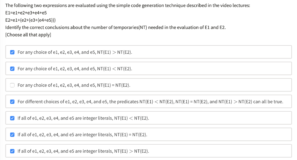 The following two expressions are evaluated using the | Chegg.com