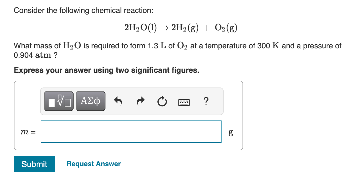 Solved Consider the following chemical reaction: | Chegg.com