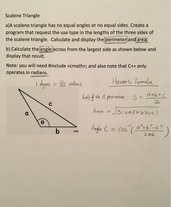 Scalene Triangle Formulas