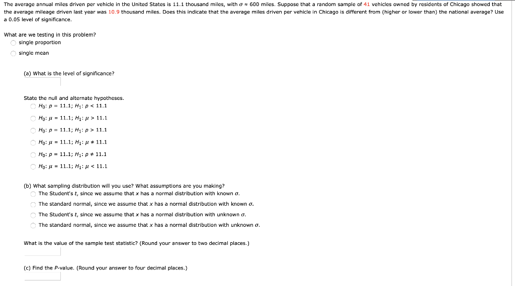 Solved the average annual miles driven per vehicle in the chegg