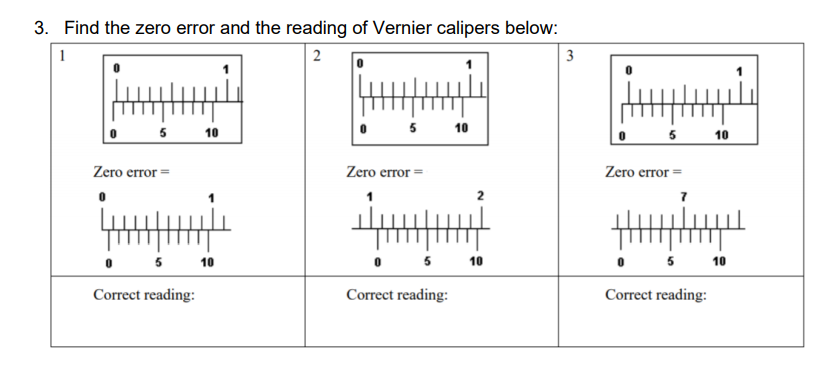 Numericals on deals vernier callipers