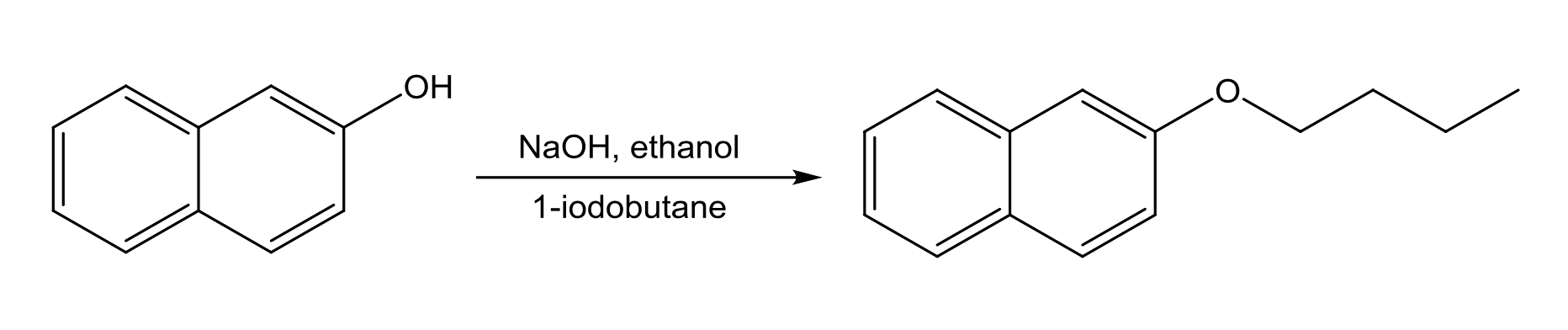 OH
NaOH, ethanol
1-iodobutane