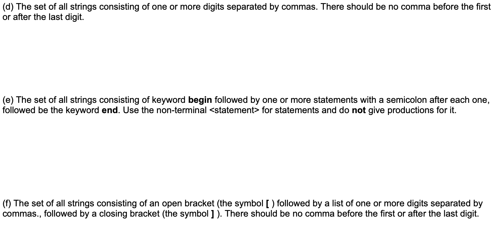 Solved 1 12 P Give A BNF Grammar For Each Of The Chegg Com   PhpTQ77Up