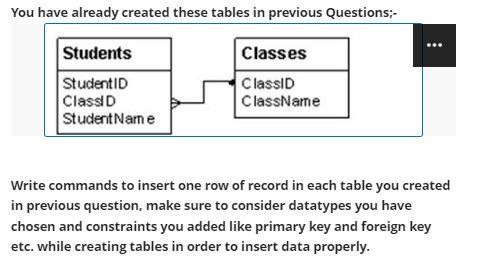Solved Write command to create following tables using | Chegg.com