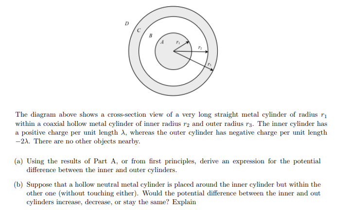 Solved A P r3 The diagram above shows a cross-section view | Chegg.com