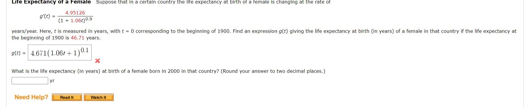 Solved Life Expectancy of a Female Suppose that in a certain | Chegg.com