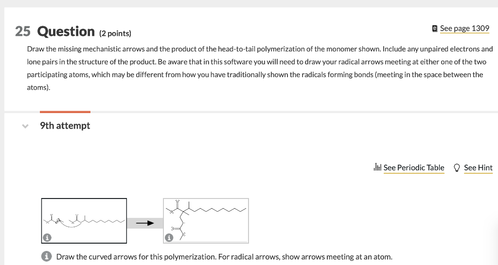 Solved 25 Question (2 points) See page 1309 Draw the missing | Chegg.com